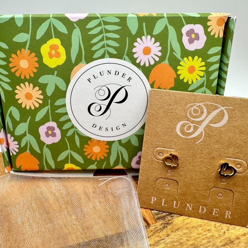 Plunder Jewelry Gold Bunny Design Earrings - Whimsical Gold-Tone Rabbit Studs